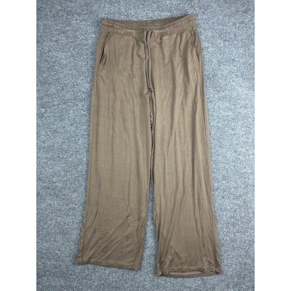 ODODOS Pants‎ Womens Small Brown Wide Leg Lounge Stretch Drawstring Pockets Soft